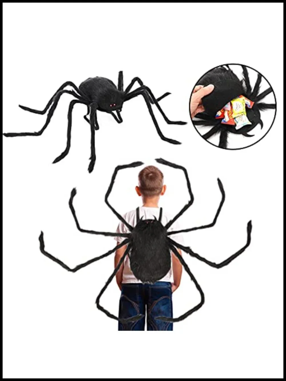 Giant Halloween Spider Costume with Candy Backpack - Kids Cosplay Prop
